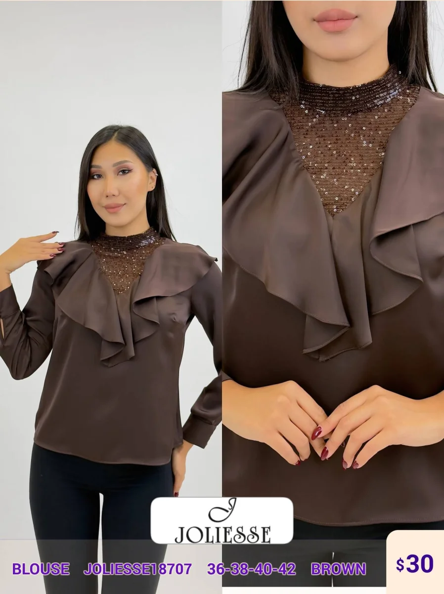 Блузка JOLIESSE (Brown, модель JOLIESSE18707) оптом