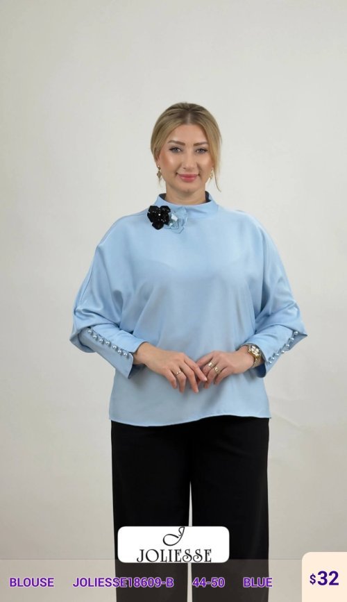 Блузка JOLIESSE (Синий, модель JOLIESSE18609-B) оптом