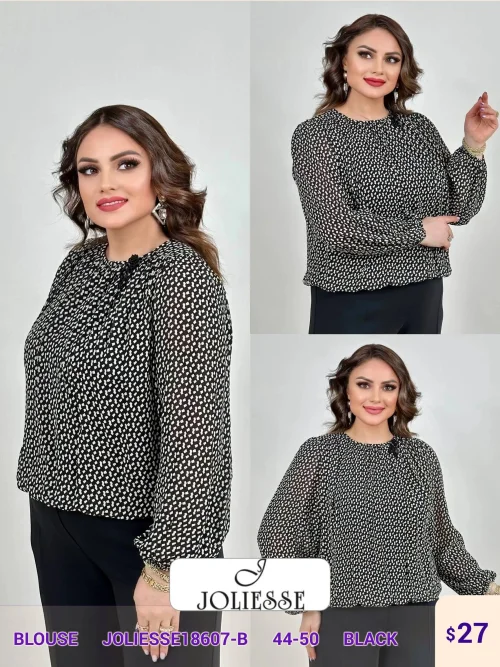 Блузка JOLIESSE (Black, модель JOLIESSE18607-B) оптом