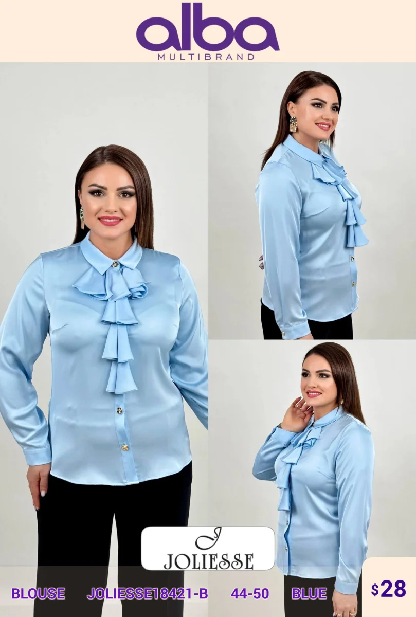 Блузка JOLIESSE (Blue, модель JOLIESSE18421-B) оптом