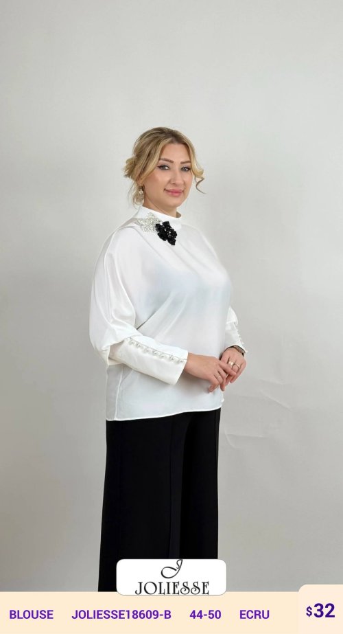 Блузка JOLIESSE (Кремовый, модель JOLIESSE18609-B) оптом