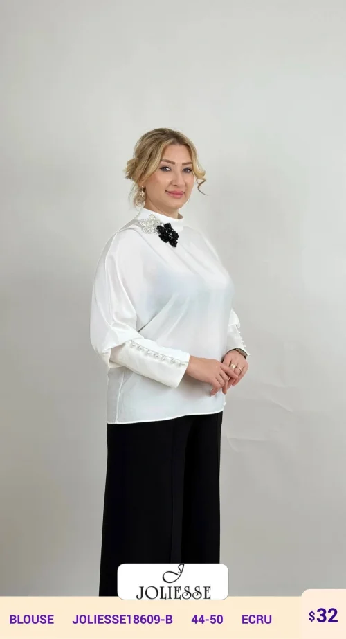 Блузка JOLIESSE (Кремовый, модель JOLIESSE18609-B) оптом