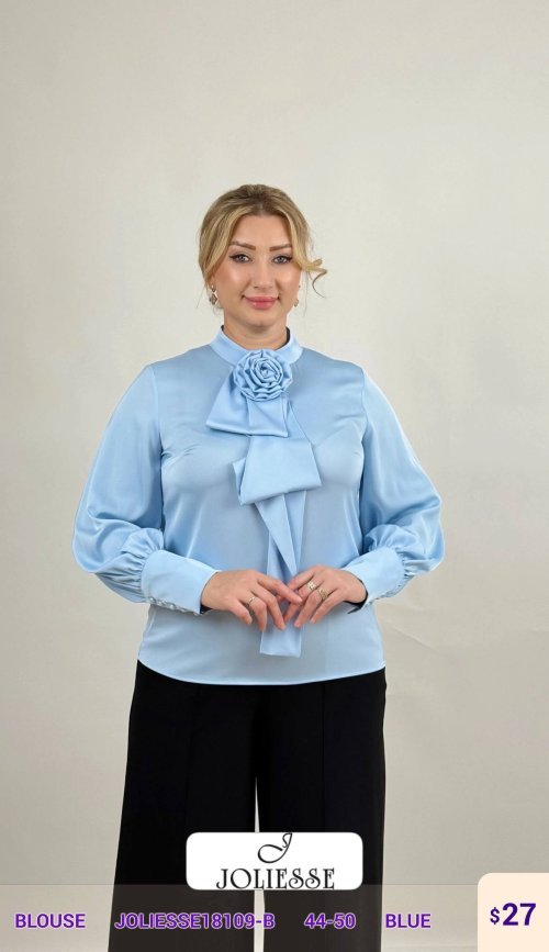 Блузка JOLIESSE (Синий, модель JOLIESSE18109-B) оптом