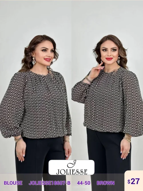Блузка JOLIESSE (Brown, модель JOLIESSE18607-B) оптом