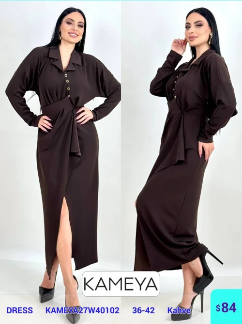 Платье KAMEYA (Коричневый, модель KAMEYA27W40102) оптом