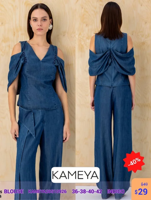 Блузка KAMEYA (Темно-синий, модель KAMEYA26S10926) оптом
