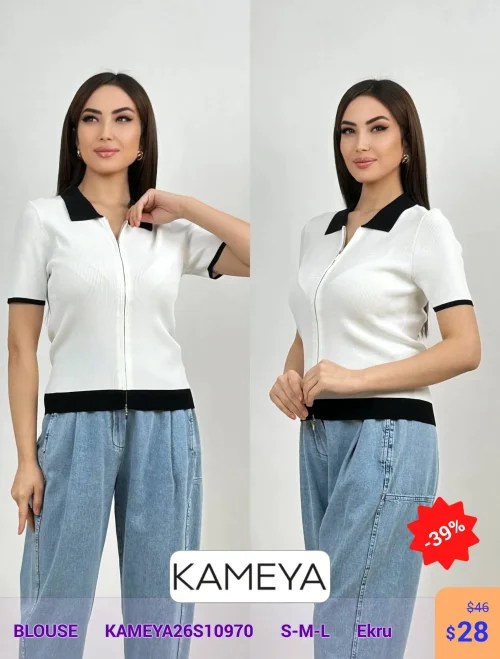Блузка KAMEYA (Кремовый, модель KAMEYA26S10970) оптом