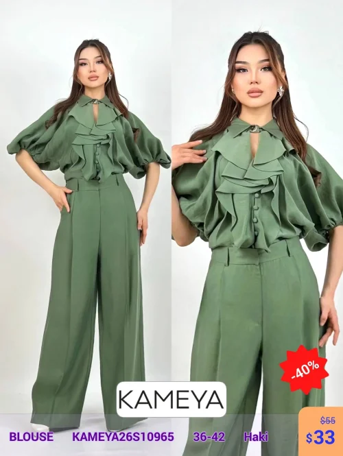 Блузка KAMEYA (Оливковый, модель KAMEYA26S10965) оптом