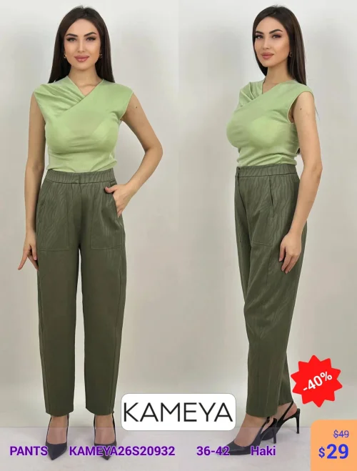 Брюки KAMEYA (Оливковый, модель KAMEYA26S20932) оптом