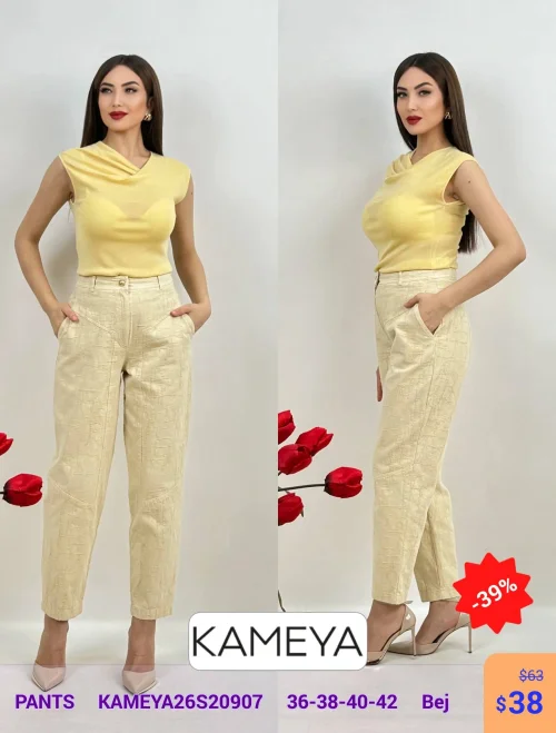 Брюки KAMEYA (Бежевый, модель KAMEYA26S20907) оптом