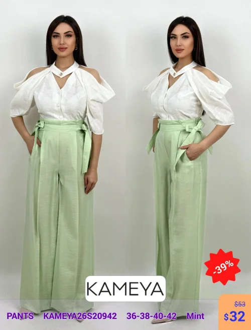 Брюки KAMEYA (Мятный, модель KAMEYA26S20942) оптом