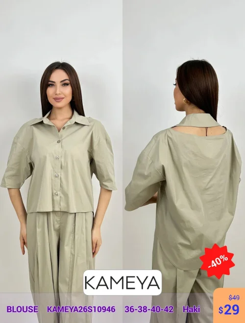 Блузка KAMEYA (Оливковый, модель KAMEYA26S10946) оптом