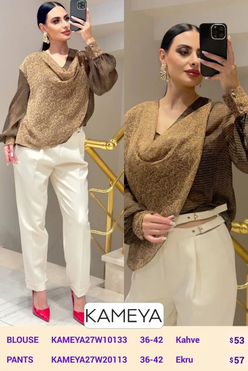 Блузка KAMEYA (Brown, модель KAMEYA27W10133) оптом