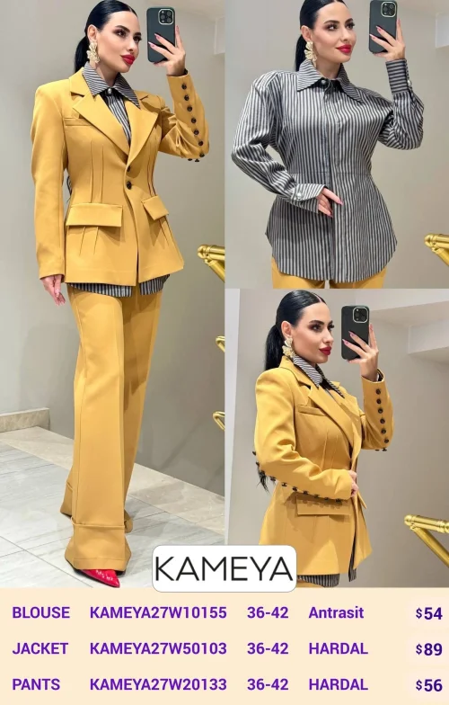 Жакет KAMEYA (Mustard, модель KAMEYA27W50103) оптом