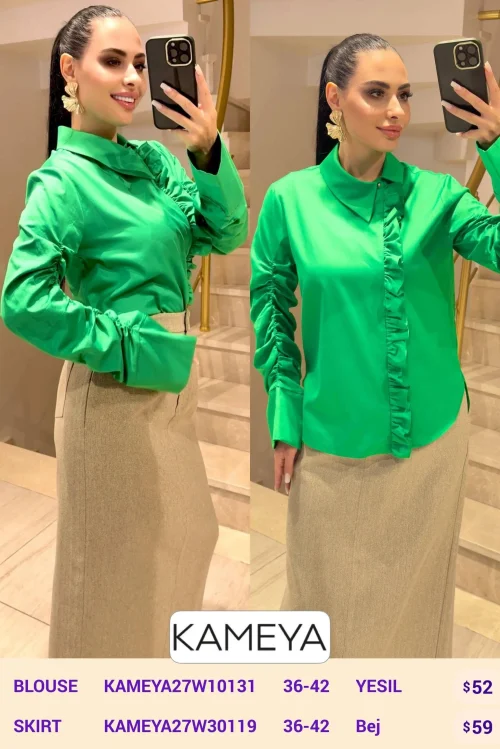 Блузка KAMEYA (Green, модель KAMEYA27W10131) оптом