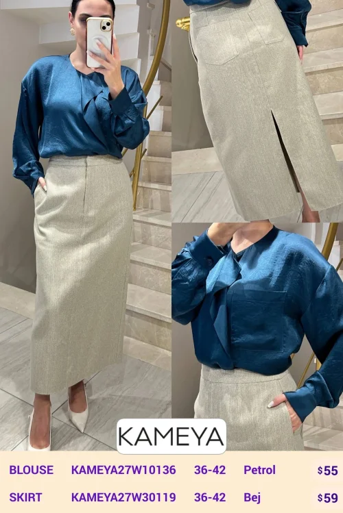 Блузка KAMEYA (Turquoise, модель KAMEYA27W10136) оптом