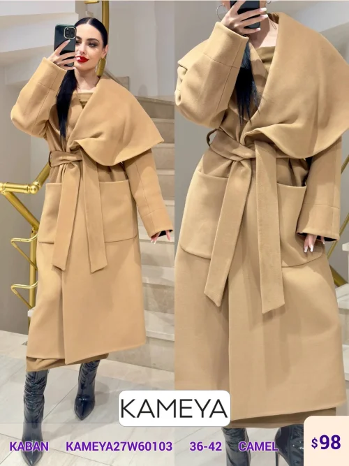 Пальто KAMEYA (Camel, модель KAMEYA27W60103) оптом