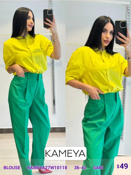 Блузка KAMEYA (Желтый, модель KAMEYA27W10118) оптом