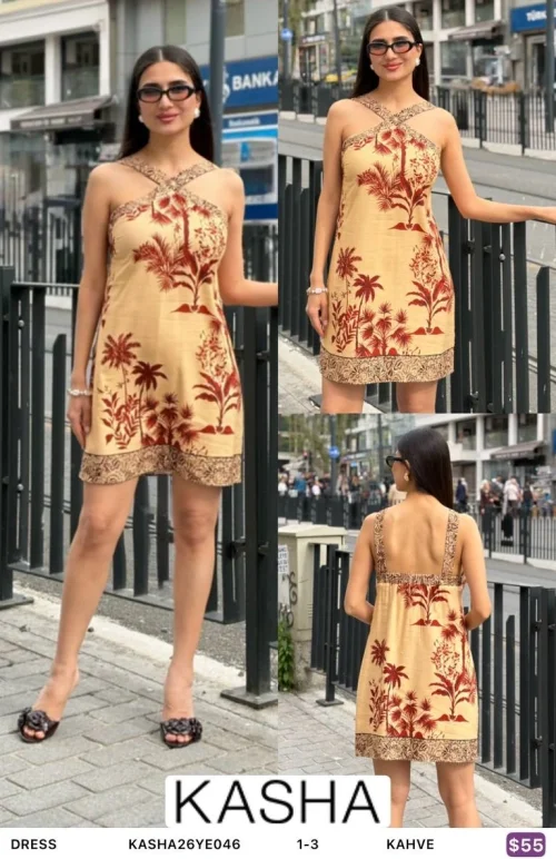 Платье Kasha (Коричневый, модель KASHA26YE046) оптом