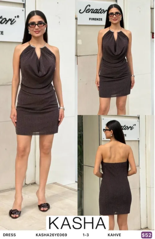 Платье Kasha (Коричневый, модель KASHA26YE069) оптом