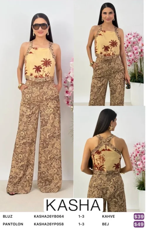Брюки Kasha (Коричневый, модель KASHA26YB064) оптом