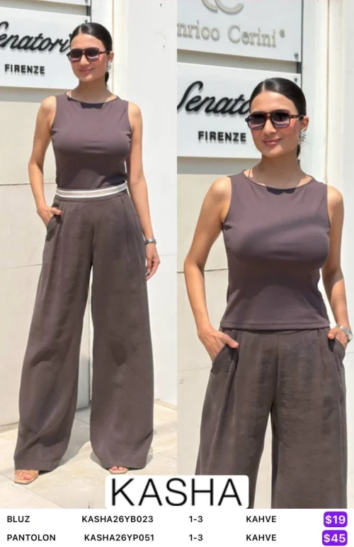 Брюки Kasha (Коричневый, модель KASHA26YB023) оптом