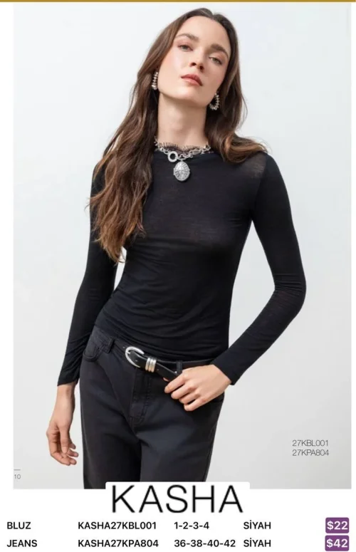 Блузка Kasha (Black, модель KASHA27KBL001) оптом