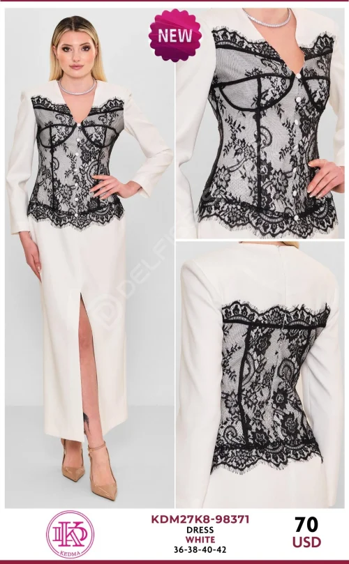 Платье KEDMA (White, модель KDM27K8-98371) оптом