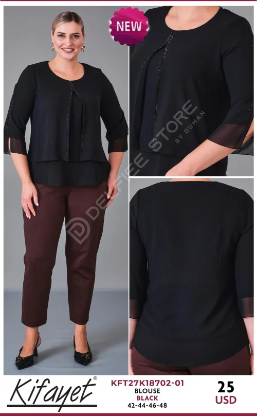 Блузка KIFAYET (Black, модель KFT27K18702-01) оптом