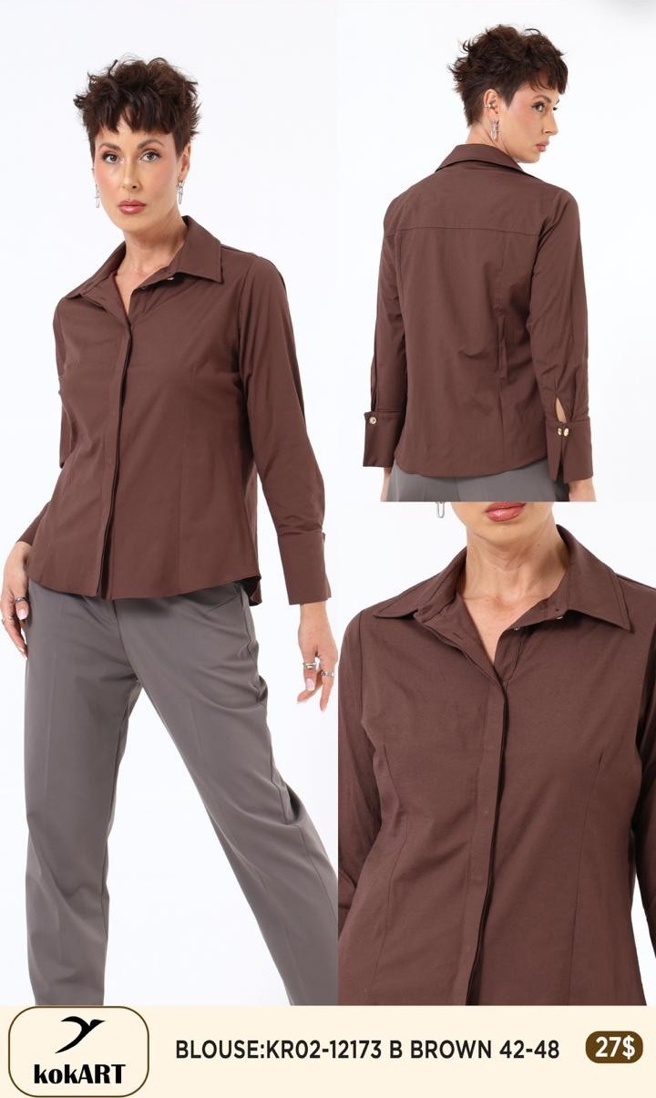 Блузка KOKART (Коричневый, модель KR02-12173) оптом