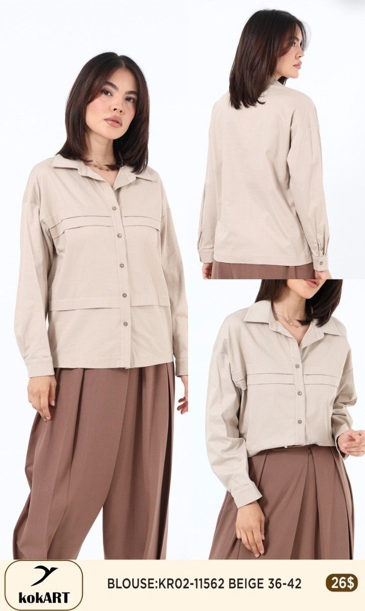Блузка KOKART (Бежевый, модель KR02-11562) оптом