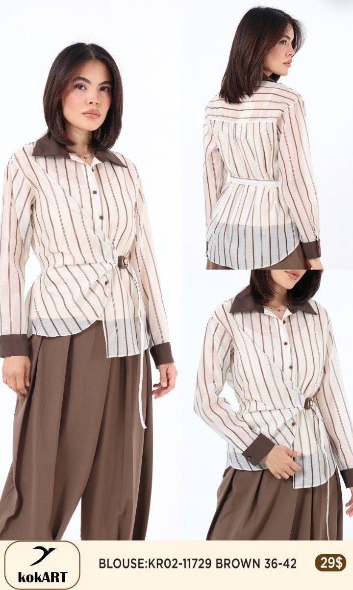 Блузка KOKART (Коричневый, модель KR02-11729) оптом