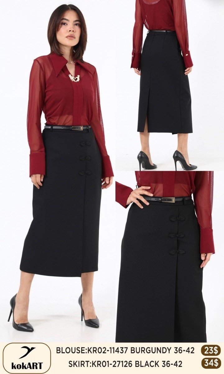 Блузка KOKART (Бордовый, модель KR02-11437) оптом