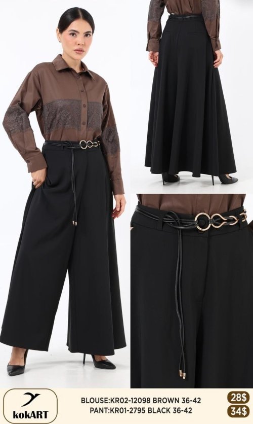 Блузка KOKART (Коричневый, модель KR02-12098) оптом