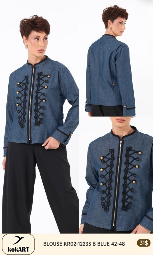 Блузка KOKART (Синий, модель KR02-12233) оптом