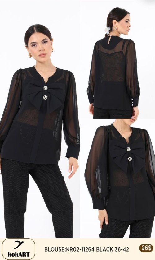 Блузка KOKART (Черный, модель KR02-11264) оптом