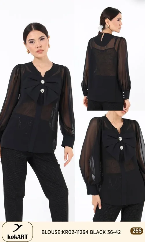 Блузка KOKART (Черный, модель KR02-11264) оптом