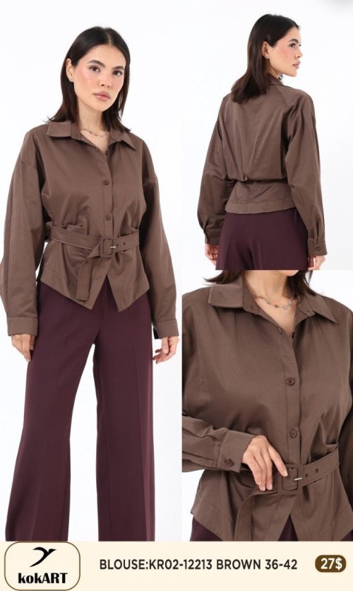 Блузка KOKART (Коричневый, модель KR02-12213) оптом