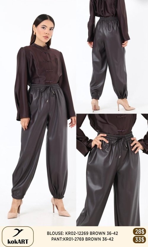 Блузка KOKART (Коричневый, модель KR02-12269) оптом