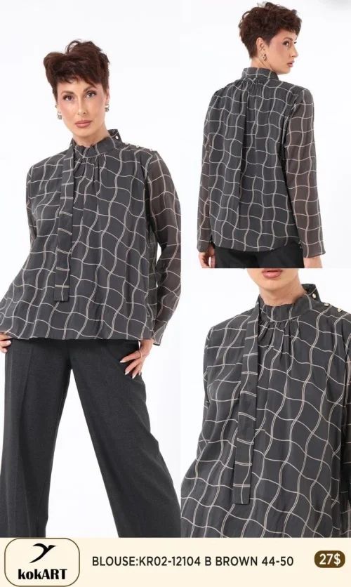 Блузка KOKART (Коричневый, модель KR02-12104) оптом