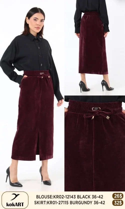 Юбка KOKART (Бордовый, модель KR01-27115) оптом