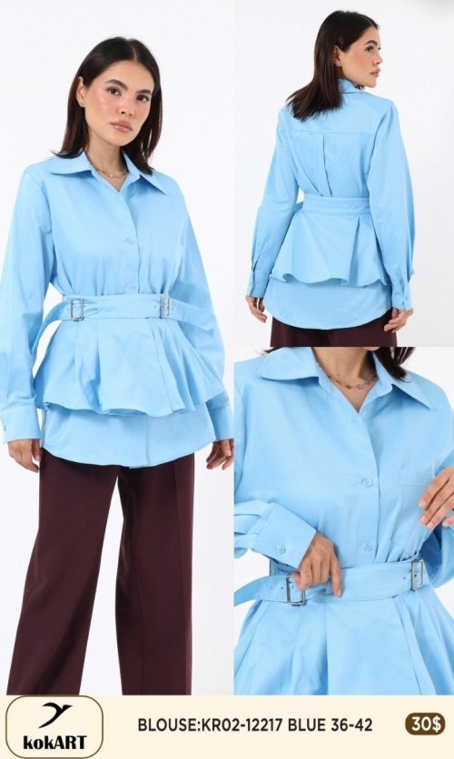 Блузка KOKART (Синий, модель KR02-12217) оптом