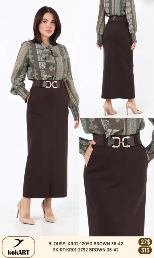 Блузка KOKART (Коричневый, модель KR02-12050) оптом