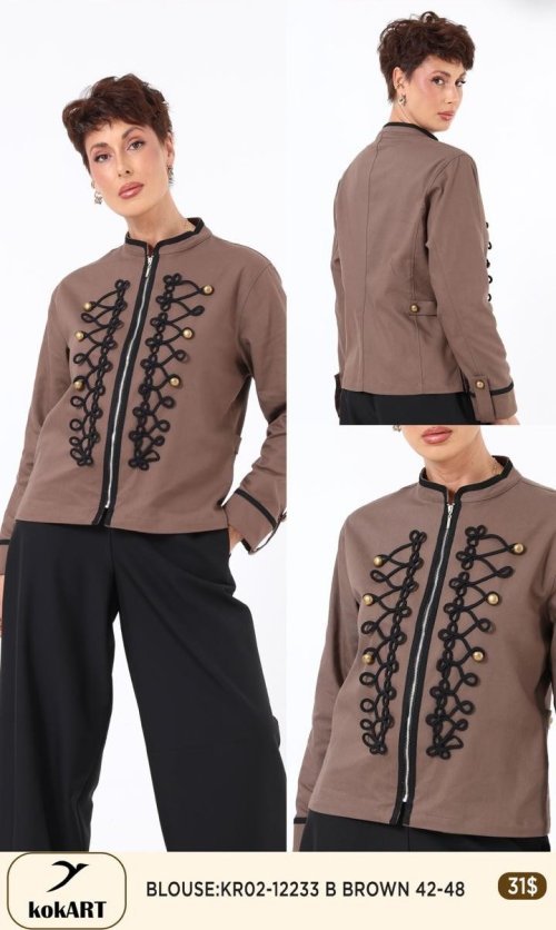 Блузка KOKART (Коричневый, модель KR02-12233) оптом