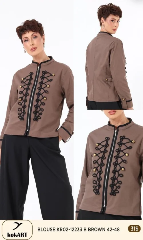 Блузка KOKART (Коричневый, модель KR02-12233) оптом
