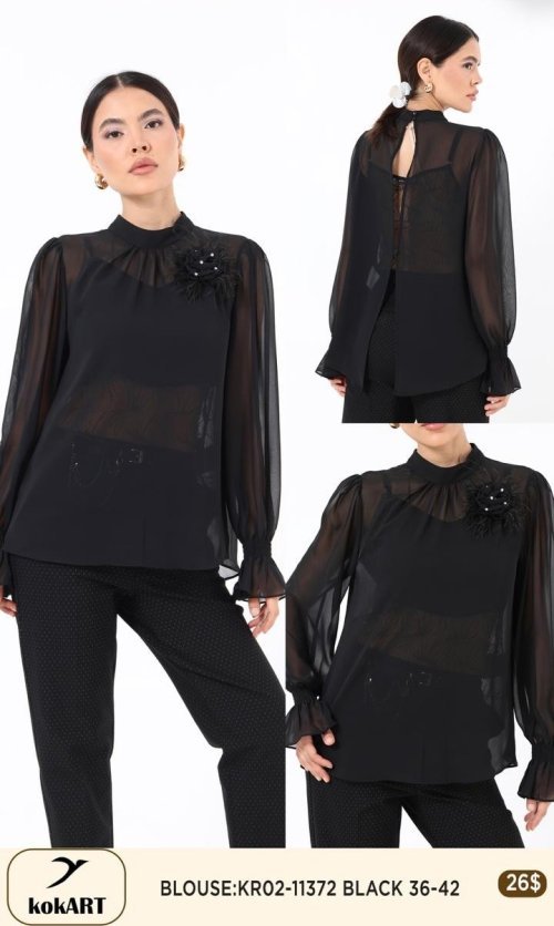Блузка KOKART (Черный, модель KR02-11372) оптом