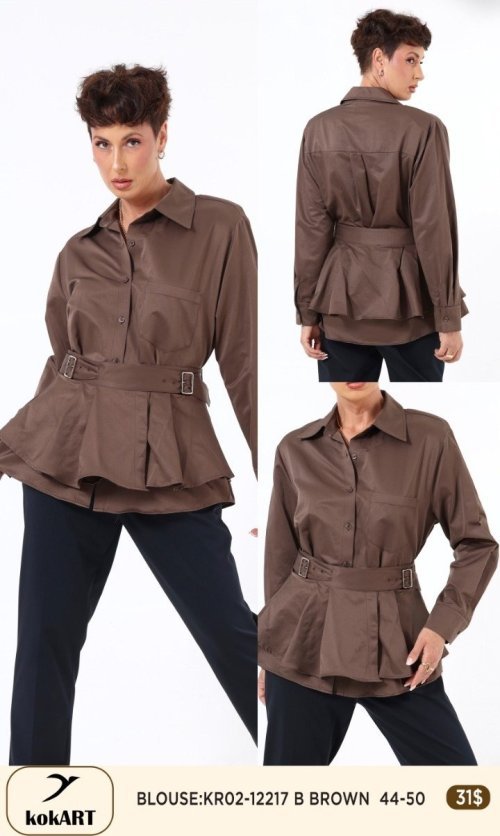 Блузка KOKART (Коричневый, модель KR02-12217) оптом
