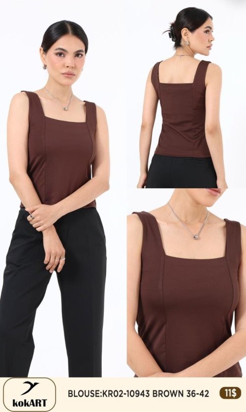 Блузка KOKART (Коричневый, модель KR02-10943) оптом