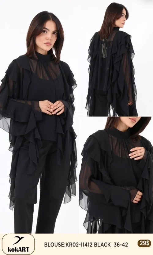 Блузка KOKART (Черный, модель KR02-11412) оптом