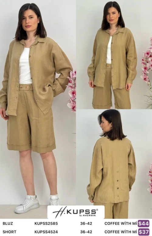 Блузка Kupss (Коричневый, модель KUPSS2585) оптом